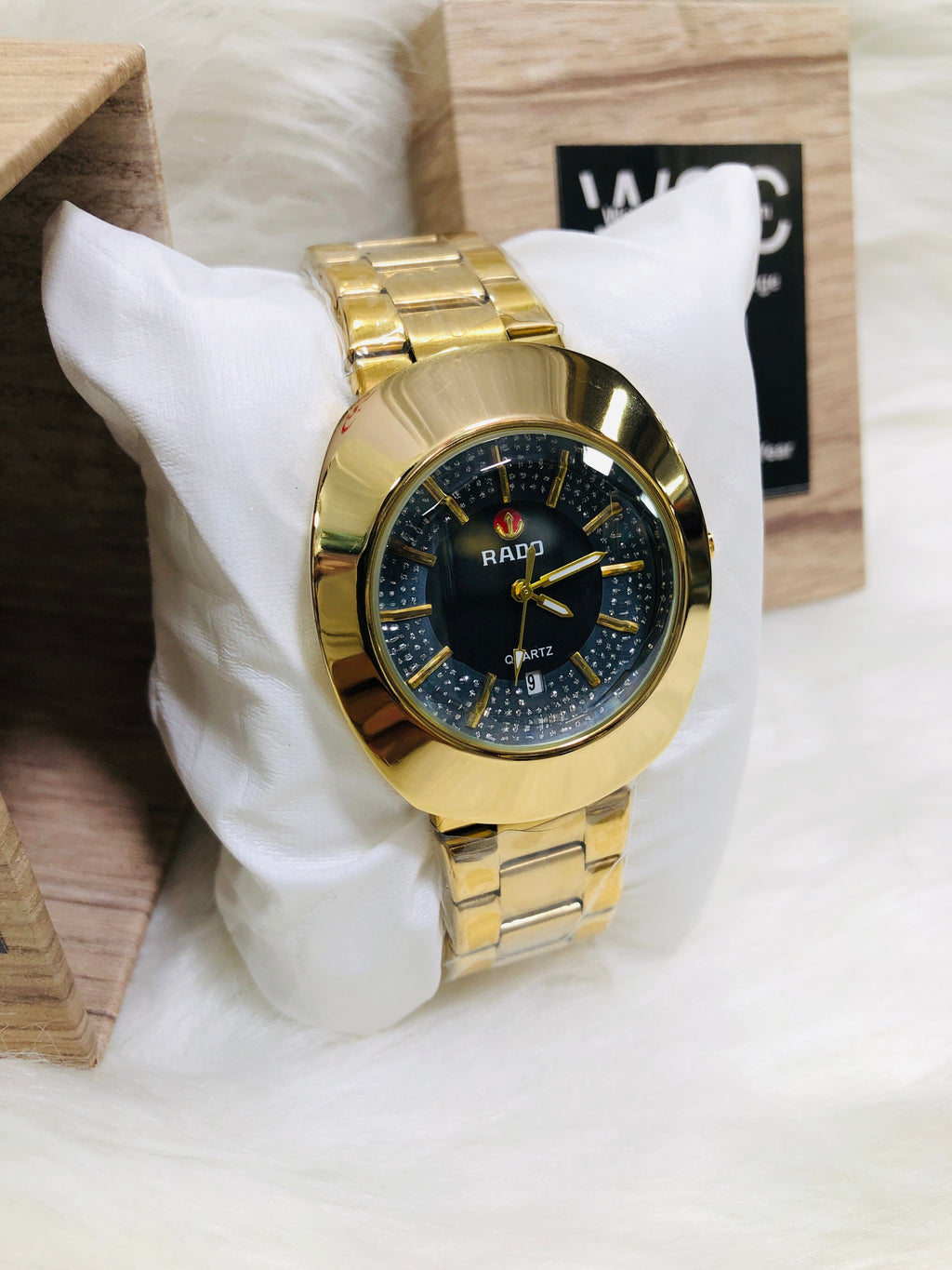 RADO EGG PREMIUM DIAMOND WATCH GOLDEN BLACK WATER 💦 PROOF 💯%