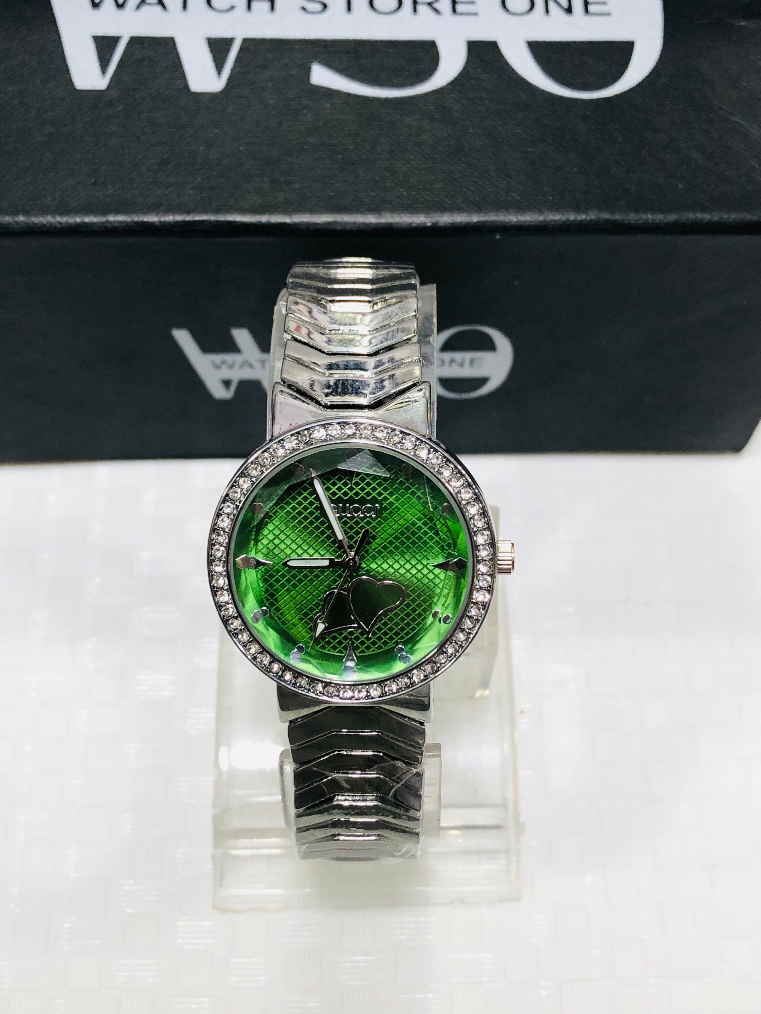 women Gucci watch silver Green